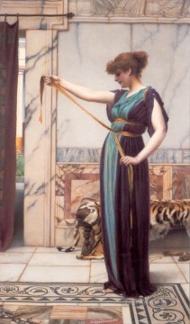 Dama pompeyana 1891 Dama neoclásica John William Godward Pinturas al óleo